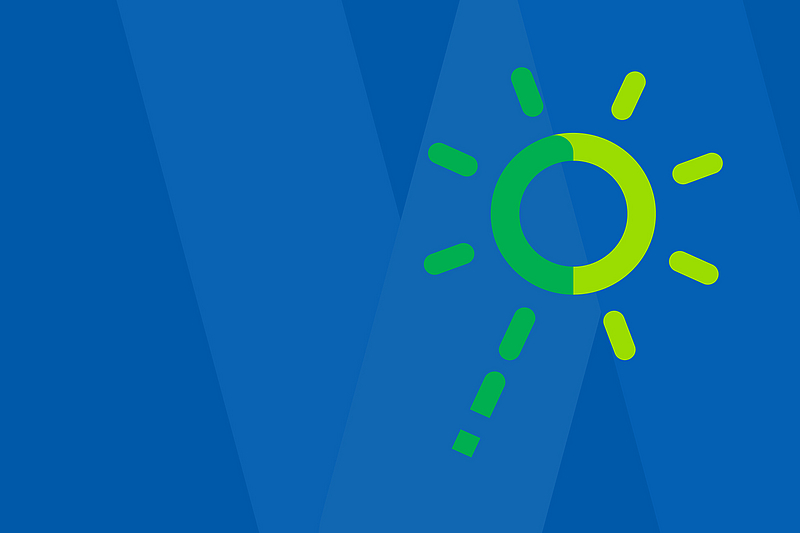 Grafik mit Sonnensymbol für Solaranlagen
